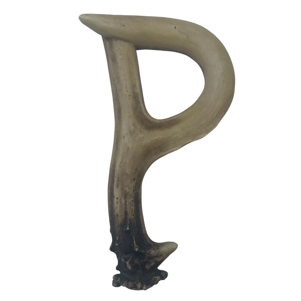 Resin Faux Stag Antler Letter "P” Wall/Door Decor Rustic Country Cabin Hunting